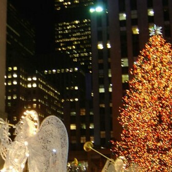 New York Christmas Wallpaper Grasscloth