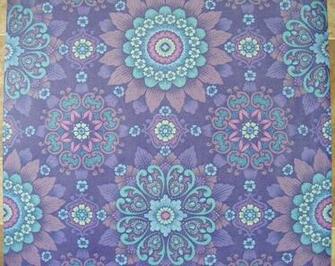Vintage Wallpaper Purple Turquoise Retro Flowers Violet Meter