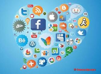 This Set Of Social Media Logos And Icons Laid Out On A Heart