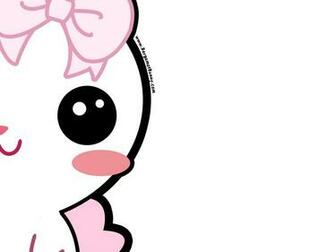 Pink And White Bergamot Bunny Themed Desktop