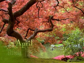 Impress Moment April Desktop Calendar Wallpaper