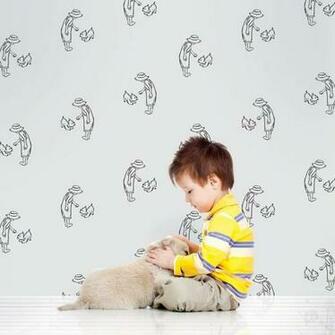 Fetch Gray Black Removable Wallpaper Kids