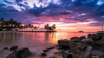 Beach Sunset Resort HD Wallpaper IHD