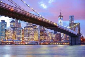 Skyline City Lights New York Nyc Ny Skyscrapers Wallpaper