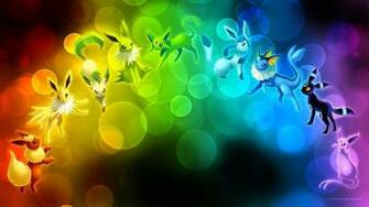 Wallpaper Eeveelution Rainbow By Arkeis Pokemon