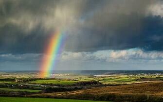 Rainbow Storm Rain Sky Clouds Wallpaper