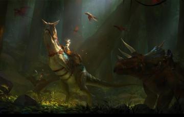 Wallpaper Forest Figure Dinosaur Fantasy Art Rider