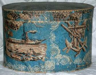 Antique Wallpaper Covered Bandbox Paper Boxes And Packaging Pinte