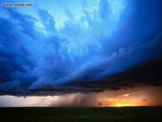 Rain Storm At Sunset Nature