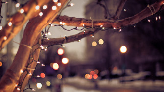 Wallpaper Winter The City Lights Tree Mood Christmas