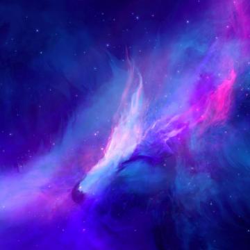 Wolf Muzzle Fantasy Clouds Nebula Cosmos Art Wallpaper