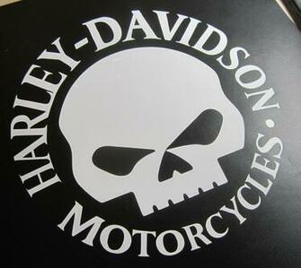 Harley Davidson Skull Logo With Flames Decal Biker