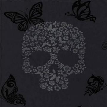 Muriva Skulls Glitter Wallpaper J21809 Black I Want