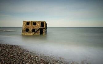 Buildings Submerged Ocean Shore HD Wallpaper Nature And