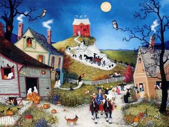 Linda Nelson Stocks Folk Art Painting Americana Villages And Country