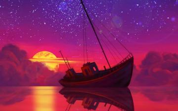 Wallpaper HD On Moon Drawing S