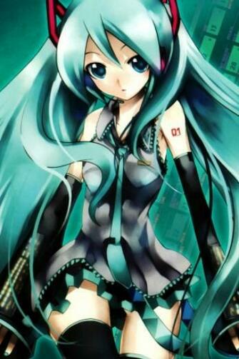 Hatsune Miku Jr iPhone Wallpaper