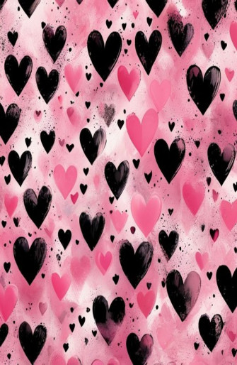 Pink And Black Heart Wallpaper