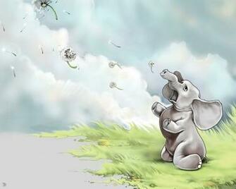 Elephants Animals Cartoon Cute Wallpaper