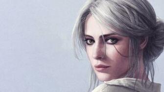 Gray Haired Woman Drawing Ciri Artwork Cirilla Fiona Elen