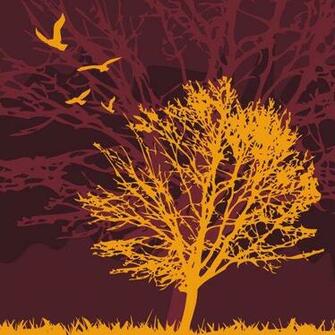 Tree And Birds Vector Graphic Decoration Wallpaper