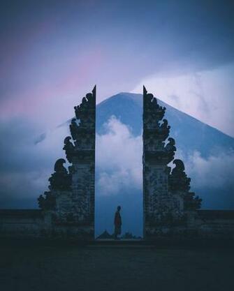 Wallpaper Gate Silhouette Loneliness Fog