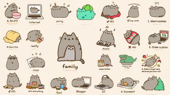 Tagged As Pusheen Cat Cute Bg Background Computerbackground Wallpaper