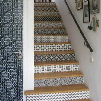 Adding Beautiful Wallpaper To Stairs Risers For Original Staircase