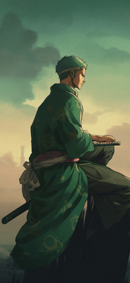 One Piece Roronoa Zoro Green Wallpaper iPhone