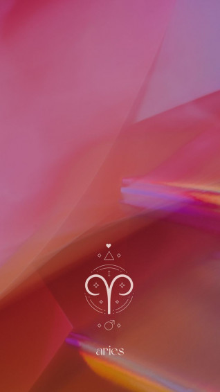 Aries Aesthetic Red Holographic Wallpaper For Phone