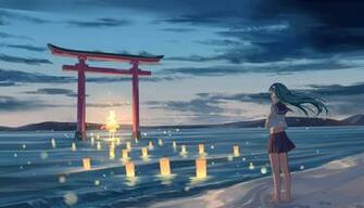 Anime Beach Wallpaper Scenery Art