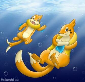 Buizel And Floatzel By Hukoshi