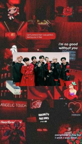 Bts Red Aesthetic Lockscreen Wallpaper