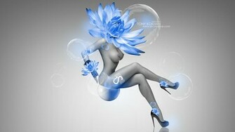 Neon Blue Flowers