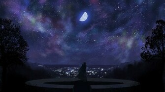 Fantasy Anime Stars Space Outer Background Wallpaper