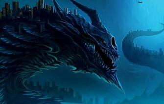 Wallpaper Dragon City Fantasy Art