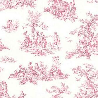 Pretty Prints Pink French Country Side Toile Wallpaper Pp27801