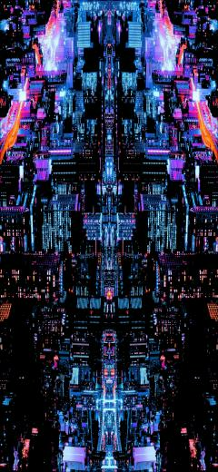 Colorful City Beautiful Wallpaper Neon Cityscape