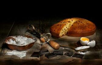 Wallpaper Board Food Chocolate Eggs Pie Black Background