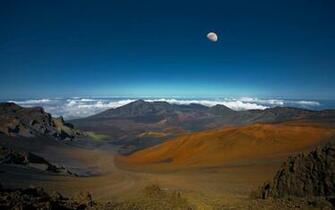 Height Descent Clouds Mountains Moon Sky Stock Photos