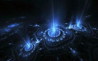 Abstract Blue Neon Light Wallpaper