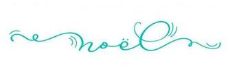 Torquoise Noel Vintage Calligraphy Lettering Vector Text Isolated