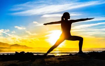 Wallpaper Sunset Pose Female Silhouette Yoga Image For