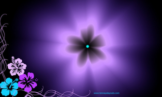 Blue And Purple Hawaiian Flowers Timeline Cover Background