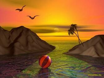 3d Wallpaper Beach Ball