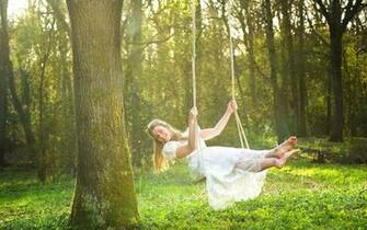 Happy Girl In Swing Widescreen Wallpaper Wide Net