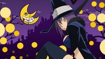 Wallpaper Soul Eater Blair Girl Hat Moon Pose