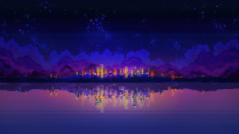 Night City Abstract Art Minimalist Wallpaper 4k