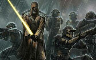 Star Wars Wallpaper Jedi Sword Clones Rain