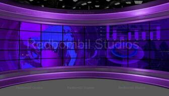 News Broadcast Tv Studio Green Screen Background Loopable